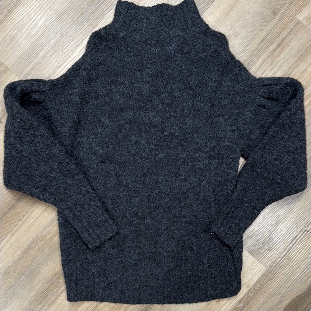 Express Gray Cowl Neck Sweater with Textured Knit
